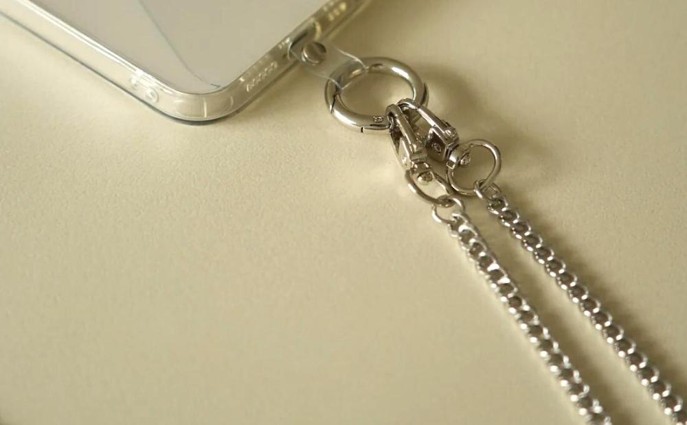 【LENERAオリジナルスマートフォンショルダー】 smartphone shoulder - yurve / silver 【079041】